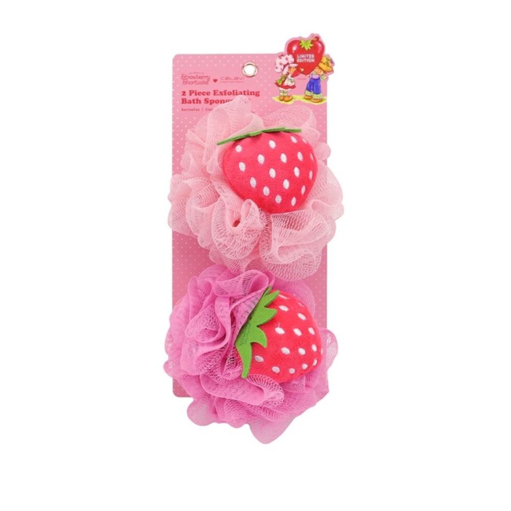 Celavi x Strawberry Shortcake Exfoliating Bath Sponges